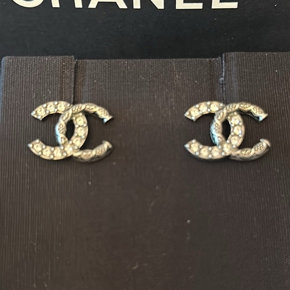 Authentic Chanel CC Stud Earrings - Picture 6 of 13